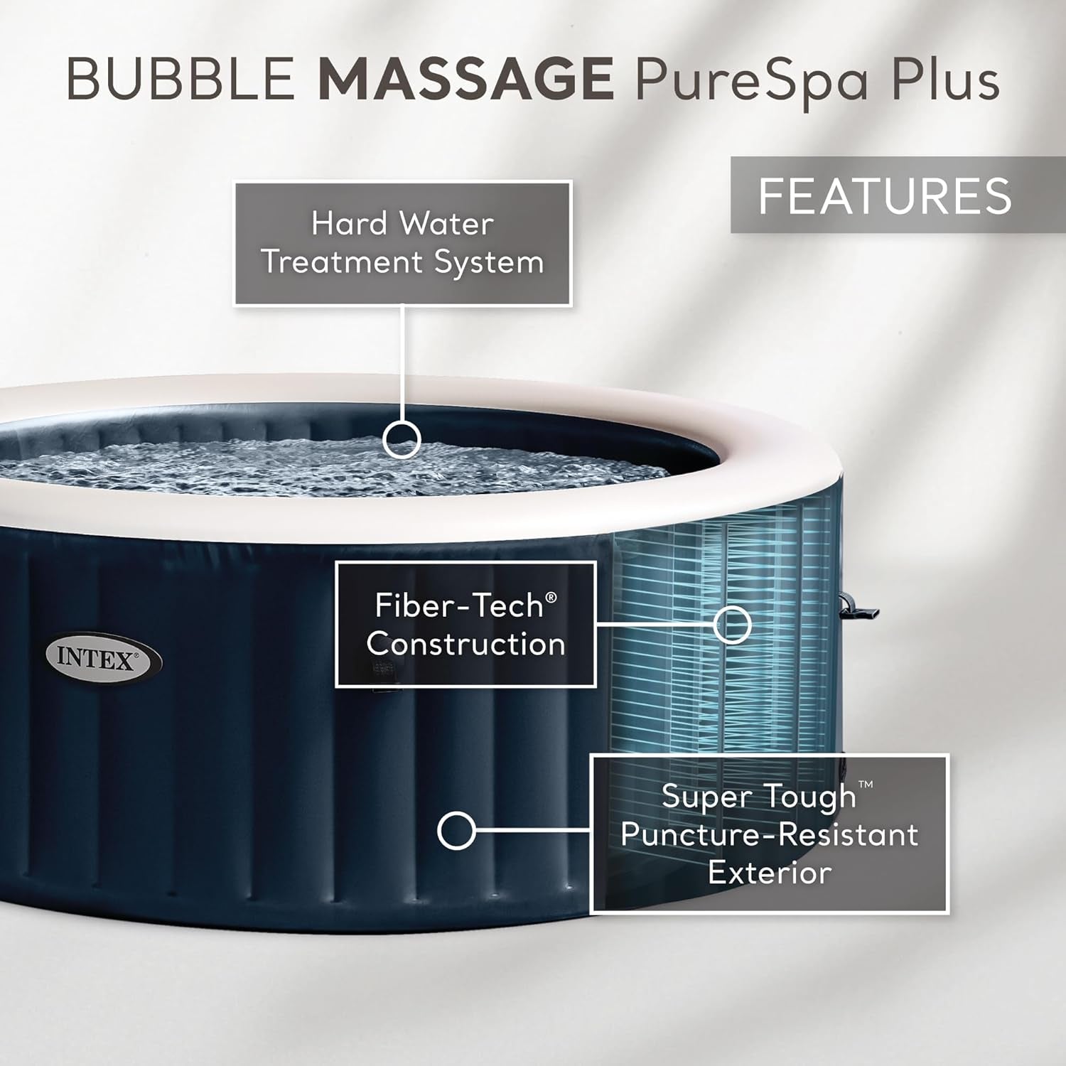 Purespa Bubble Massage Spa Set For Six With Contoured Headrests And Energy Efficient Spa Cover