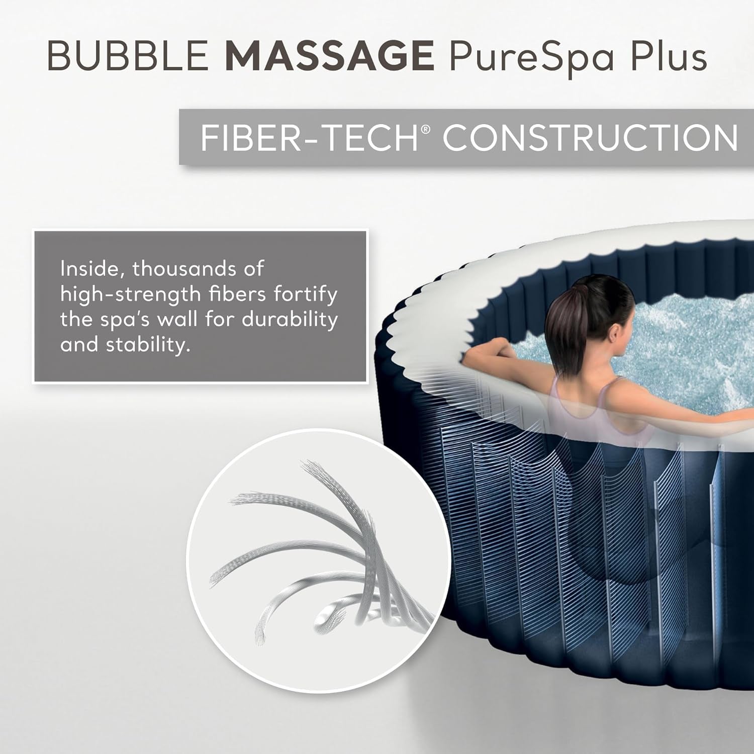 Purespa Bubble Massage Spa Set For Six With Contoured Headrests And Energy Efficient Spa Cover